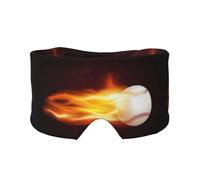 Motif de flamme de feu de baseball brûlant,Masque pour les yeux bloquant la lumière Cache-yeux et cache-oreilles pour le sommeil