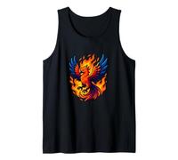 Motif de Flamme Mythique avec Motif Graphique Phoenix Rebirth Fire Bird Débardeur