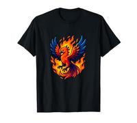 Motif de Flamme Mythique avec Motif Graphique Phoenix Rebirth Fire Bird T-Shirt