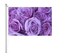 Motif de fleur de rose violette,Drapeau de jardin, bannière décorative, drapeau double face, 2 x 3 pieds, pour extérieur et intérieur