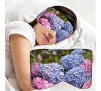 Motif de fleur d'hortensia, Masque de sommeil pour la maison, les voyages et le travail posté, couvrant entièrement les yeux et bloquant la lumière