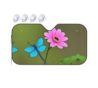 Motif De Fleur Roses Et De Libellules Voiture Pare-Soleil Isolation Thermique Couverture Pare Brise Anti UV Voiture Housses De Soleils pour SUV Berlines Voitures 76x140cm