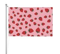 Motif de fraises,Drapeau de jardin, bannière décorative, drapeau double face, 2 x 3 pieds, pour extérieur et intérieur