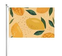 Motif de fruits de mangue et de feuilles,Drapeau de jardin, bannière décorative, drapeau double face, 2 x 3 pieds, pour extérieur et intérieur