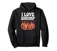 Motif de Fruits de mer avec Inscription « I Love Shrimp » Sweat à Capuche
