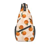 Motif de Fruits d'oranges et de Feuilles Sac bandoulière, Sac à bandoulière décontracté pour Homme et Femme