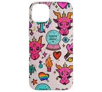 Motif de gribouillage de sorcière Arc-en-Ciel et Magique étrange Coque pour iPhone 14 Plus