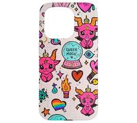 Motif de gribouillage de sorcière Arc-en-Ciel et Magique étrange Coque pour iPhone 15 Pro