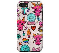 Motif de gribouillage de sorcière Arc-en-Ciel et Magique étrange Coque pour iPhone SE (2020) / 7/8