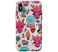 Motif de gribouillage de sorcière Arc-en-Ciel et Magique étrange Coque pour iPhone X/XS