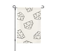 Motif de gribouillis au fromage,Drapeau de jardin décoratif double face pour intérieur et extérieur, 30 x 45 cm