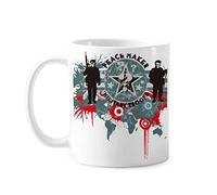 Motif De Guerre Et De Paix Étoilée Doodle Street Tasse À Café Impression Tasses Pratiques Tasse Pour Femme Famille Chocolat Chaud 330Ml