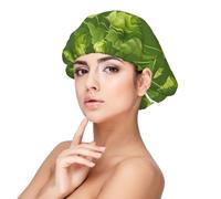 Motif de houblon et de feuilles vertes,Bonnet de nuit en satin pour adulte - Bonnet de nuit élastique pour femme, couvre-cheveux de nuit
