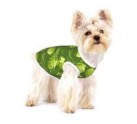 Motif de houblon et de Feuilles Vertes,T-Shirt sans Manches en Coton pour Animaux de Compagnie, Gilet Respirant, Extensible et Doux,S