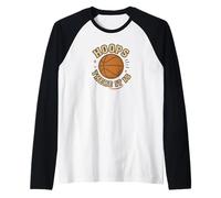 Motif de Jeu de Basket-Ball Vintage Hoops There It is Manche Raglan