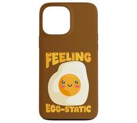 Motif de Jeu de Mots aux œufs frits Feeling Egg-Static, Mignon et Joyeux Coque pour iPhone 13 Pro Max