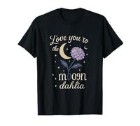 Motif de jeu de mots floral Love You to the Moon en forme de dahlia T-Shirt