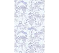 Motif De La Jungle Papier Peint Avec Tigres Et Léopards - Violet, Blanc