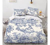 Motif de la Toile de Jouy Housse De Couette 3D Parure De Lit Pour Enfant Garçon Fille,3 Pièces Housses De Couette Avec Fermeture Éclair Taies D'oreiller Housses De Couettes Microfibre King（220x240cm）