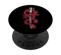 Motif de Lame Graphique Mythique du Dragon esthétique PopSockets PopGrip Adhésif