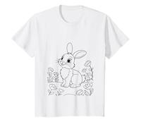 Motif de lapin à colorier pour enfants Fleurs Cadeau de printemps T-Shirt
