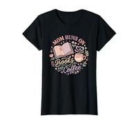 Motif de Lecture Floral pour Maman Qui Court sur des Livres et du café T-Shirt