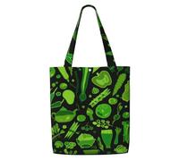 Motif de légumes verts,Sacs d'épicerie réutilisables, sacs fourre-tout de grande capacité, sac à bandoulière en toile