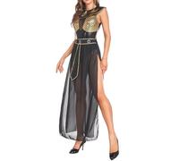 Motif de manteau de moine médiéval à capuche - Costume grec pour femme adulte - Costume d'Halloween himico Toga - Costume de cosplay (noir, L)