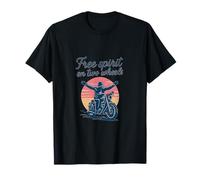 Motif de motard Free Spirit sur deux roues T-Shirt