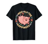 Motif de Motivation Hog All The Happiness Joyful T-Shirt