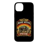 Motif de Moto Arc-en-Ciel Ride with Pride Coque pour iPhone 14 Plus