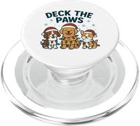 Motif de Noël Amusant pour Les Amoureux des Animaux de Compagnie Deck The Paws Pun PopSockets PopGrip pour MagSafe