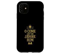 Motif de Noël chrétien « O Come Let Us Adore Him » Coque pour iPhone 11