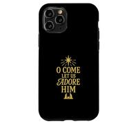 Motif de Noël chrétien « O Come Let Us Adore Him » Coque pour iPhone 11 Pro
