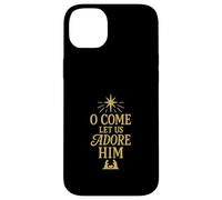 Motif de Noël chrétien « O Come Let Us Adore Him » Coque pour iPhone 14 Plus
