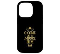 Motif de Noël chrétien « O Come Let Us Adore Him » Coque pour iPhone 14 Pro