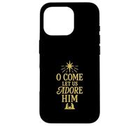 Motif de Noël chrétien « O Come Let Us Adore Him » Coque pour iPhone 16 Pro