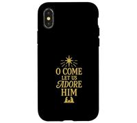 Motif de Noël chrétien « O Come Let Us Adore Him » Coque pour iPhone X/XS