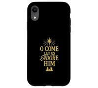 Motif de Noël chrétien « O Come Let Us Adore Him » Coque pour iPhone XR