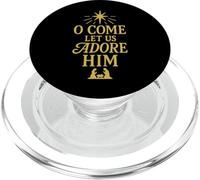 Motif de Noël chrétien « O Come Let Us Adore Him » PopSockets PopGrip pour MagSafe