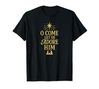 Motif de Noël chrétien « O Come Let Us Adore Him » T-Shirt