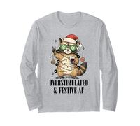 Motif de Noël Festif surstimulé en Forme de Raton Laveur Manche Longue