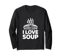 Motif de Nouilles Humoristique « I Love Soup » Manche Longue