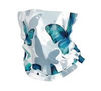 Motif De Papillon Bleu Aquarelle Unisexe Écharpe Tube Léger Bandana Coupe-Vent Snood pour Randonnée Yoga Pêche Vélo