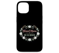 Motif de Pâques chrétienne « Blessed Mama He is Risen » Coque pour iPhone 13