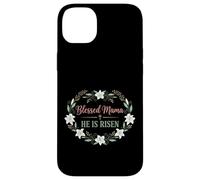 Motif de Pâques chrétienne « Blessed Mama He is Risen » Coque pour iPhone 14 Plus