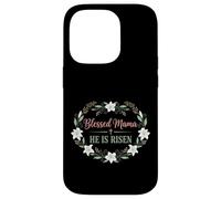Motif de Pâques chrétienne « Blessed Mama He is Risen » Coque pour iPhone 14 Pro