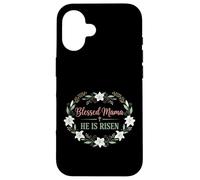 Motif de Pâques chrétienne « Blessed Mama He is Risen » Coque pour iPhone 16