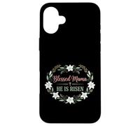 Motif de Pâques chrétienne « Blessed Mama He is Risen » Coque pour iPhone 16 Plus