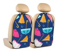 Motif de Parapluie de Pluie coloré,Lot de 2 Tapis de Protection pour siège arrière de Voiture, Organisateur de siège arrière Durable